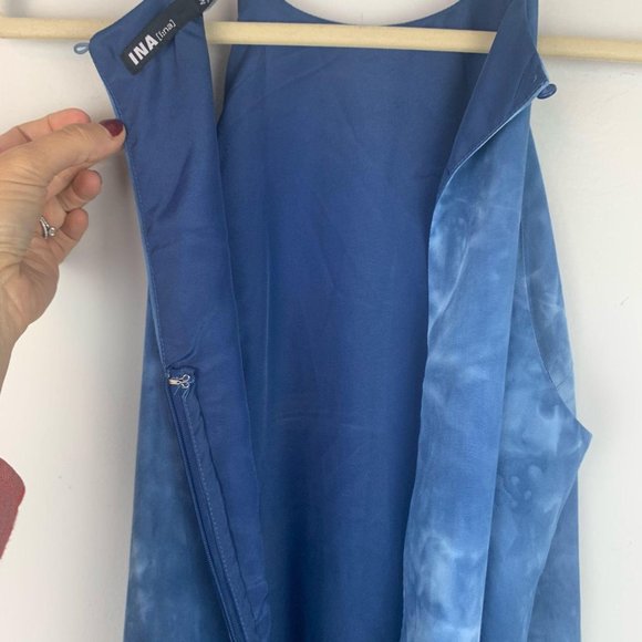 INA Blue Tie‎ Dye Dress with Fringe Tassels Sz M - Picture 7 of 10